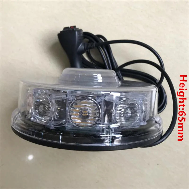 Gyrophare police LED magnétique 10 W, prise allume-cigare, bleu, rouge ou orange