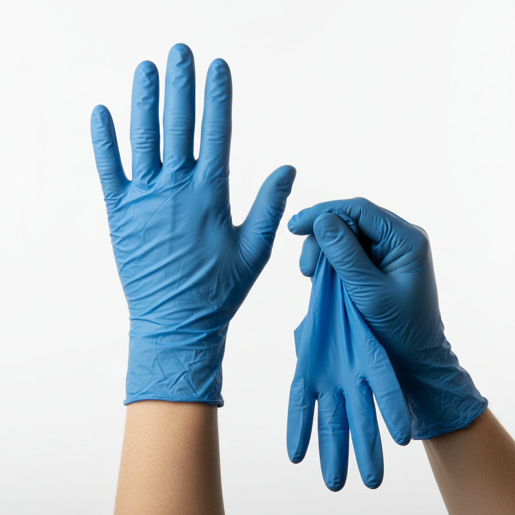 Gants jetables nitrile bleu 50/100PCS résistants