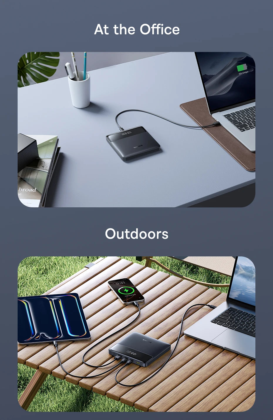 Baseus Power Bank 20000mAh – 100W PD – Charge Rapide pour Ordinateurs Portables, Smartphones et Tablettes - BLACKBEARD OUTDOOR INDUSTRIES