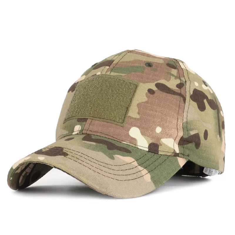 Casquette militaire camouflage tactique avec velcro, réglable