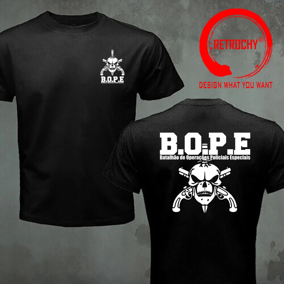 Brazil BOPE Elite Special Force T Shirt Black Beige White Cotton O-Neck Summer Short Sleeve Casual Mens T-shirt Plus Size S-6XL - BLACKBEARD OUTDOOR INDUSTRIES