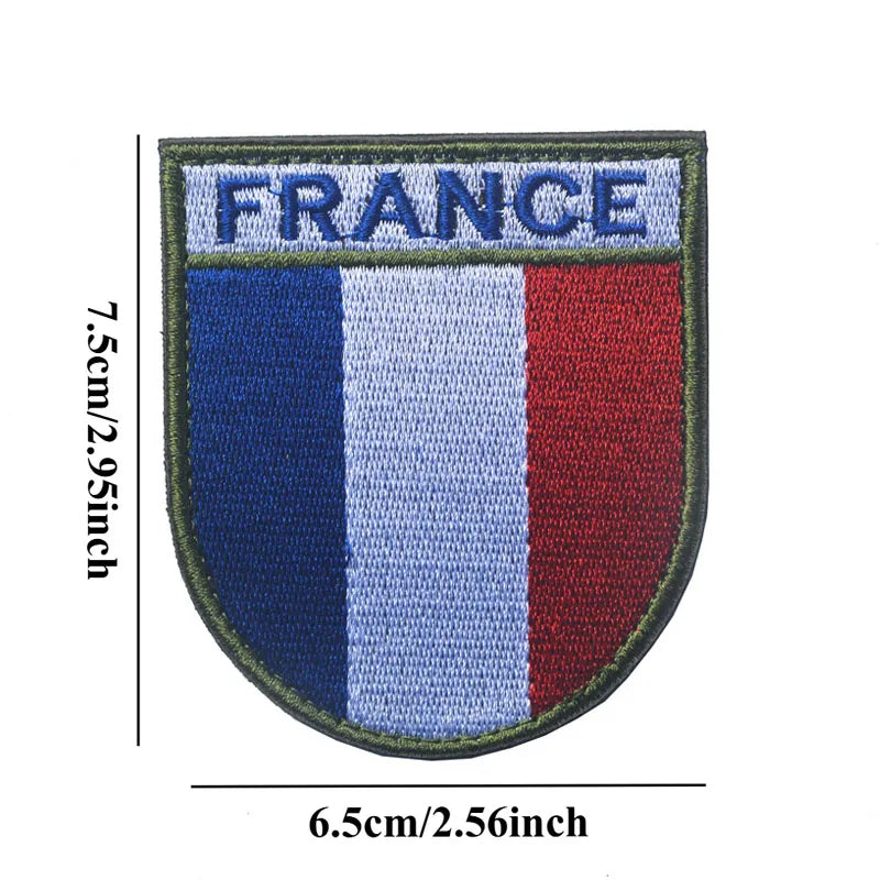 Patch Drapeau France Rectangulaire Brodé – Hook & Loop ou Couture | DIY Veste, Sac, Casquette, Brassard | 12 Modèles - BLACKBEARD OUTDOOR INDUSTRIES