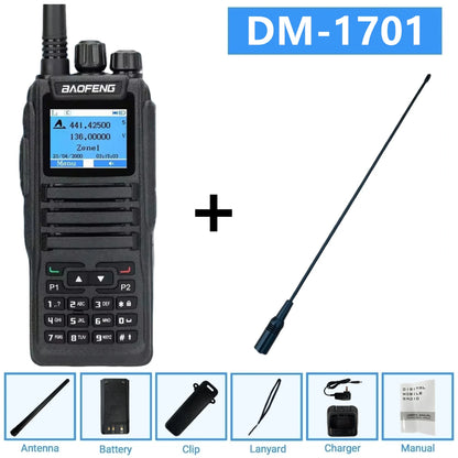Talkie-Walkie DMR Baofeng DM-1701 – Double Bande VHF/UHF, 5W, 3000 Canaux, Chiffrement DMR, Écran TFT 1,77", Certifié FCC/CE