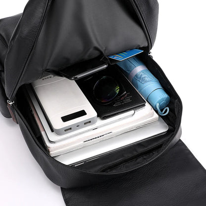 Sac à Dos Homme en Cuir PU – Élégant & Fonctionnel | Ordinateur Portable & École | 20–35L - BLACKBEARD OUTDOOR INDUSTRIES