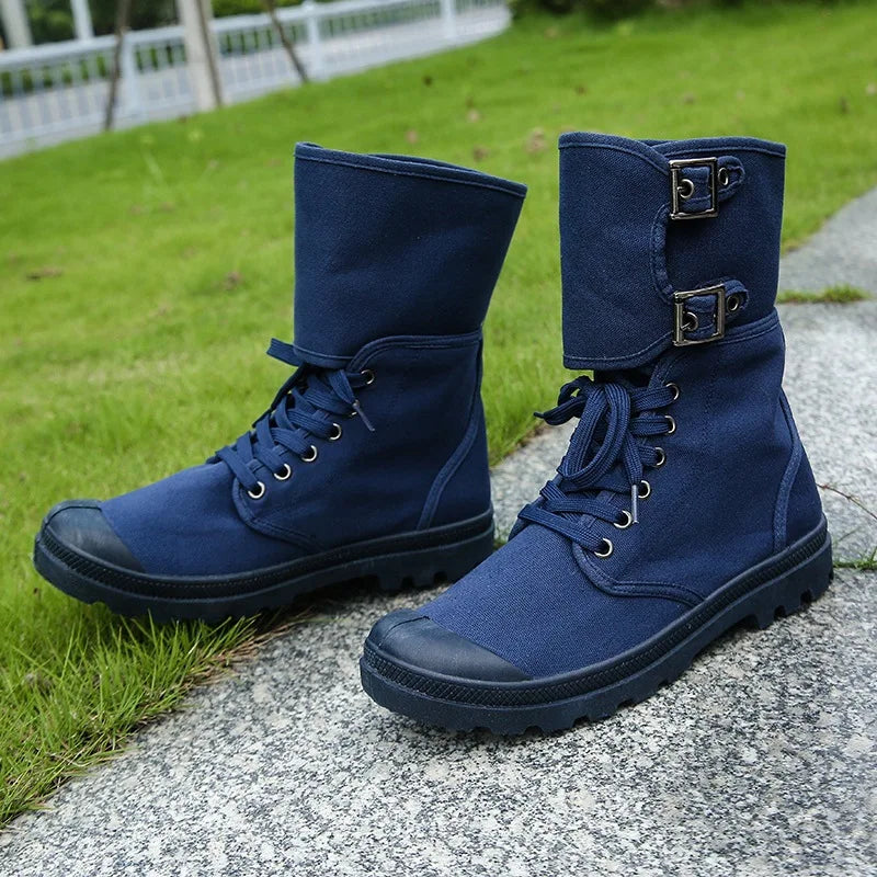 Rangers en toile pour hommes - Bottes hautes en toile respirantes, casual, outdoor et antidérapantes