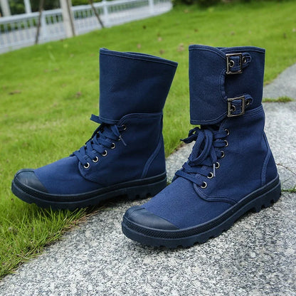 Rangers en toile pour hommes - Bottes hautes en toile respirantes, casual, outdoor et antidérapantes