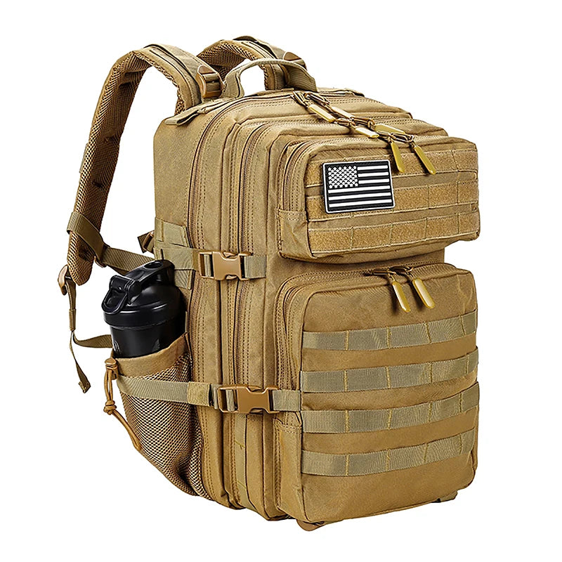 Sac à dos tactique 45 L avec système MOLLE et compartiment PC