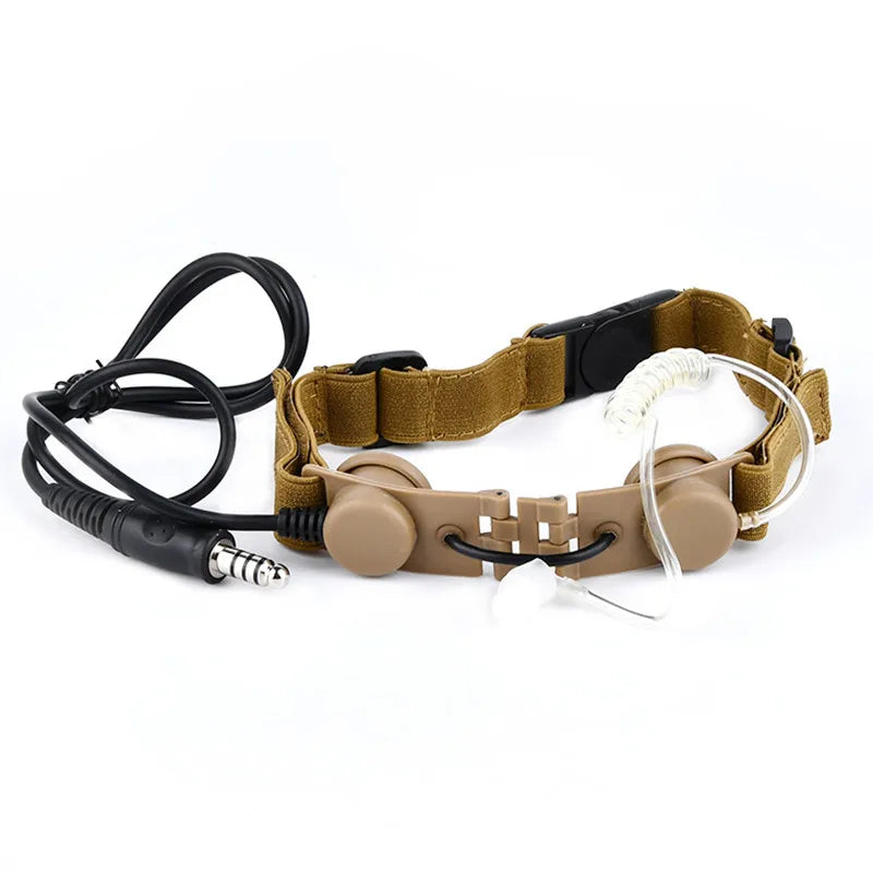 Microphone Laryngophone Tactique WADSN pour Radio Kenwood, BaoFeng UV-5R, UV-5X, UV-82 avec PTT U94 BLACKBEARD OUTDOOR INDUSTRIES