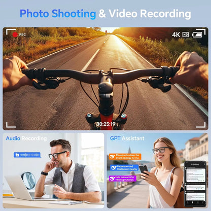 Lunettes Connectées AI 1080P – Caméra HD, Bluetooth 5.3, Traduction Temps Réel | Modèle M02S