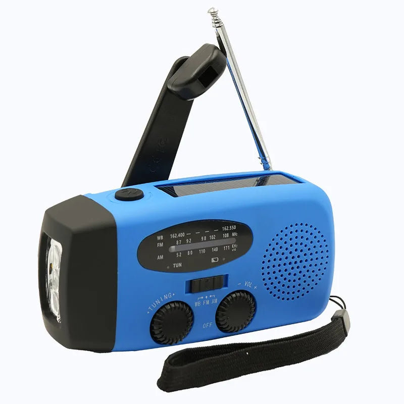 Radio Portable d'Urgence Rechargeable 2000mAh – Radio Solair, Manivelle et USB avec Flashlight, Radio AM/FM/SW, Radio Météo pour Survie, Batterie Rechargeable et Chargeur de Secours - BLACKBEARD OUTDOOR INDUSTRIES
