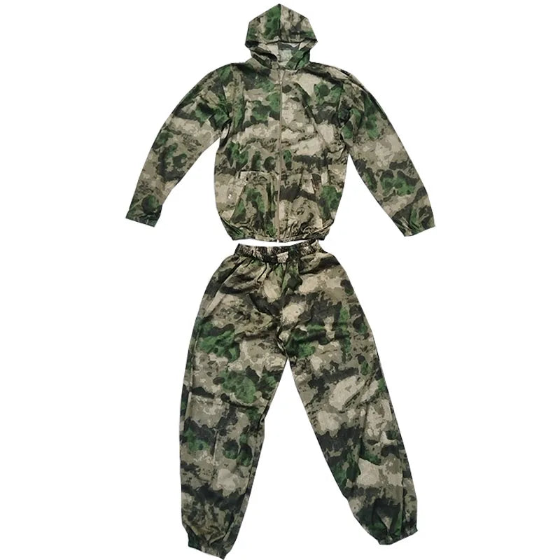 Ensemble camouflage respirant en mesh, veste et pantalon
