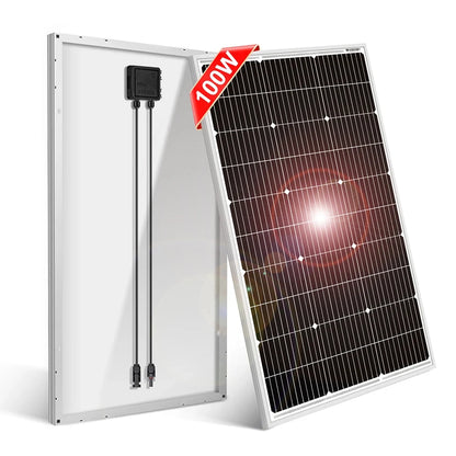 DOKIO Kit de Panneaux Solaires 100W 18V Monocrystalline Étanche pour RV/Domicile/Batterie 12V - BLACKBEARD OUTDOOR INDUSTRIES