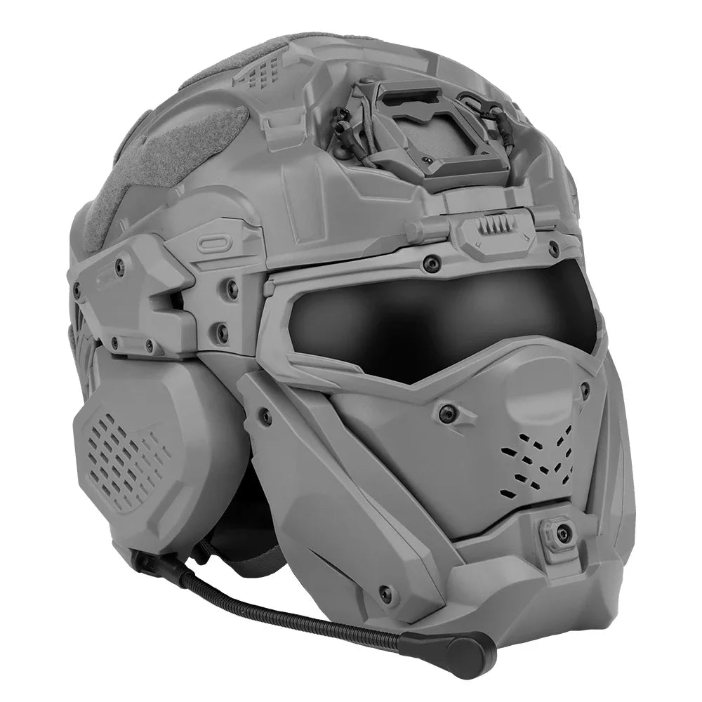 Casque airsoft tactique HL-99 avec masque relevable et ventilation anti-buée