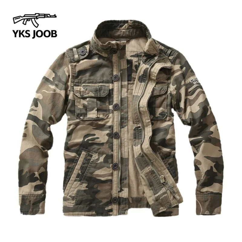 Veste Militaire vintage Camouflage Homme – Décontractée & Résistante | Printemps & Automne - BLACKBEARD OUTDOOR INDUSTRIES