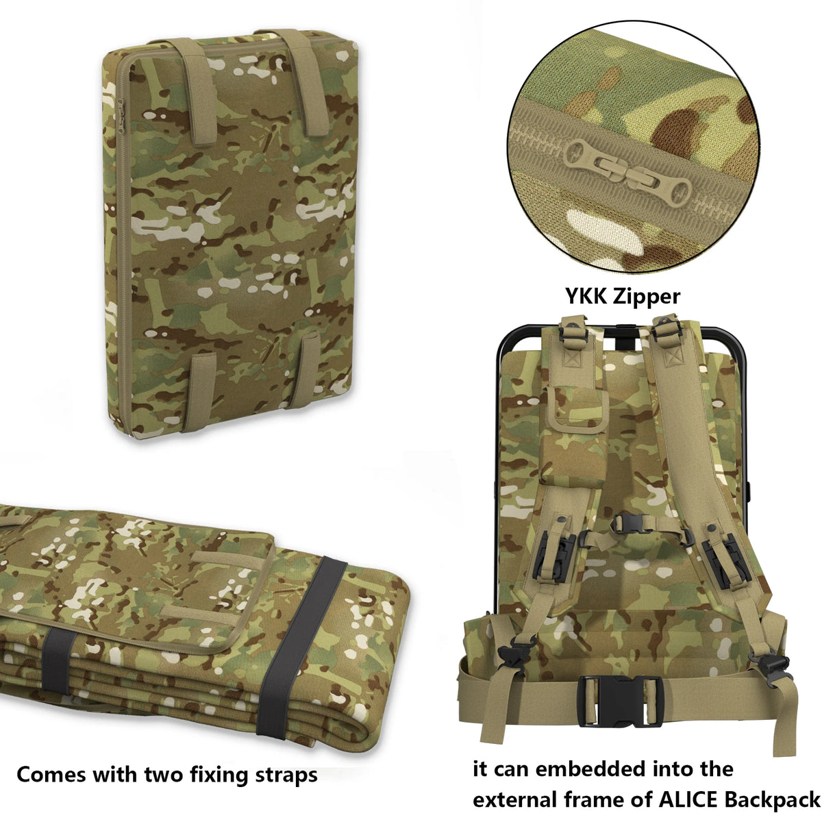 Matelas de bivouac autogonflant camouflage – 220 × 80 cm