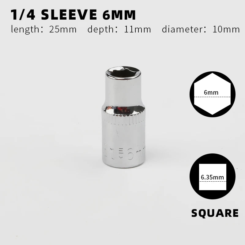 Douille 1/4" Simple – Tailles 4 à 14 mm | Clé à Cliquet, Outil Manuel - BLACKBEARD OUTDOOR INDUSTRIES