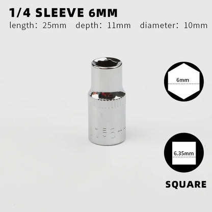 Douille 1/4" Simple – Tailles 4 à 14 mm | Clé à Cliquet, Outil Manuel - BLACKBEARD OUTDOOR INDUSTRIES