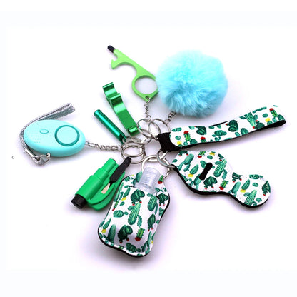 Kit porte-clés de sécurité femme 10 pièces avec dragonne