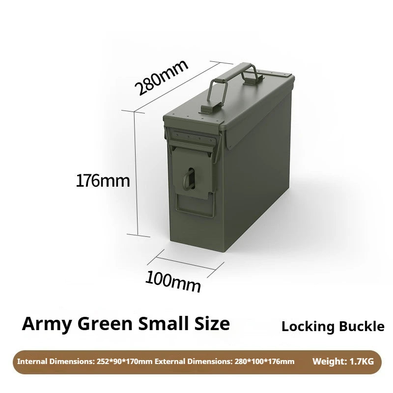 Boîte à munitions en acier multifonctionnelle étanche et sécurisée, boîte de stockage verrouillable pour valeurs et munitions, avec vis de verrouillage - BLACKBEARD OUTDOOR INDUSTRIES