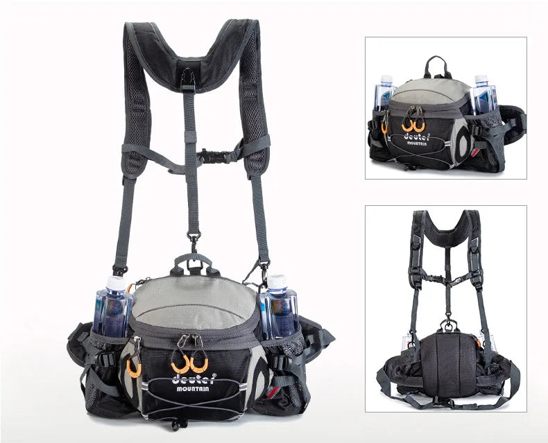 Sac à Taille de Sport Outdoor – Sac à Dos de Cyclisme, Randonnée et Camping avec Porte-bouteilles, Sangle Détachable – Sac Bandoulière Multifonction pour Homme - BLACKBEARD OUTDOOR INDUSTRIES