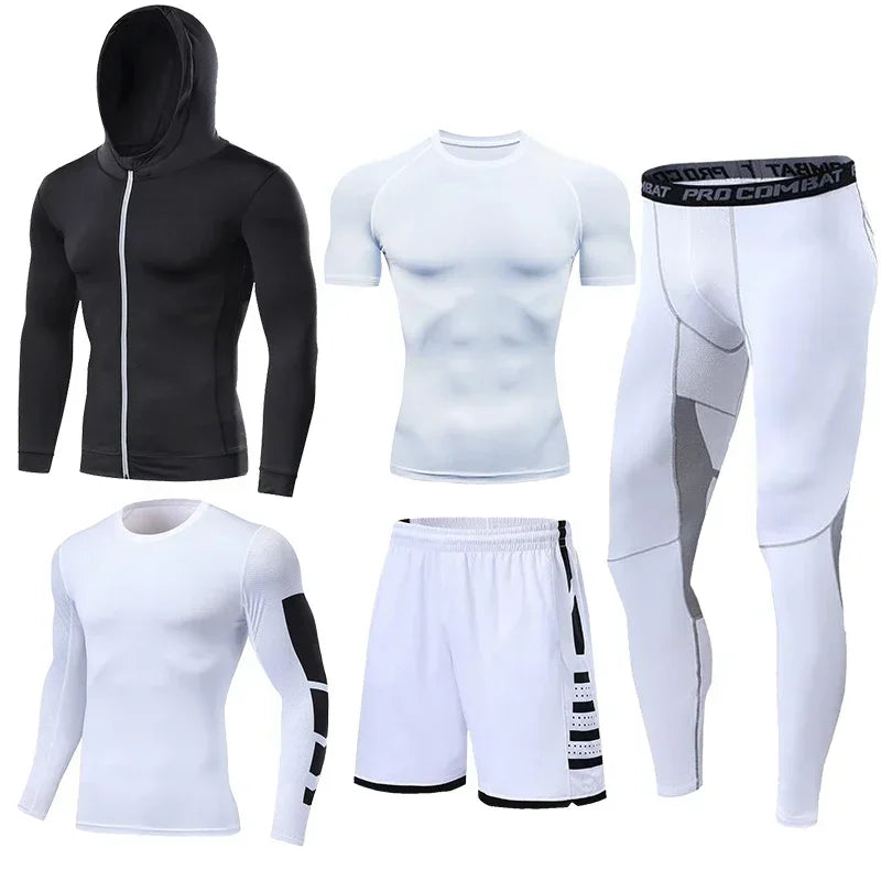 Ensemble sport homme compression, 2, 3 ou 5 pièces