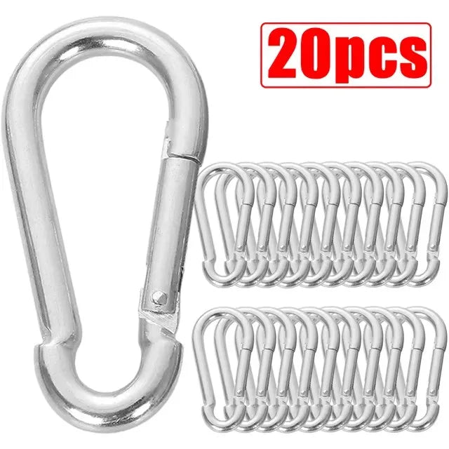 Mini Mousqueton en Alliage d'Aluminium – Lot de 10/50 pièces | Clip D-Type Pratique et Résistant pour Clés, Camping et Outdoor - BLACKBEARD OUTDOOR INDUSTRIES