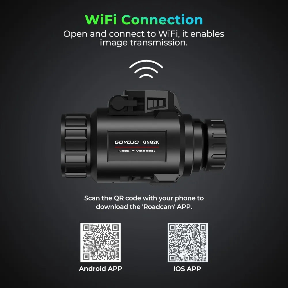 Lunette de Vision Nocturne 2K WiFi White Phosphor 45° HD – NITERUS GNG2K