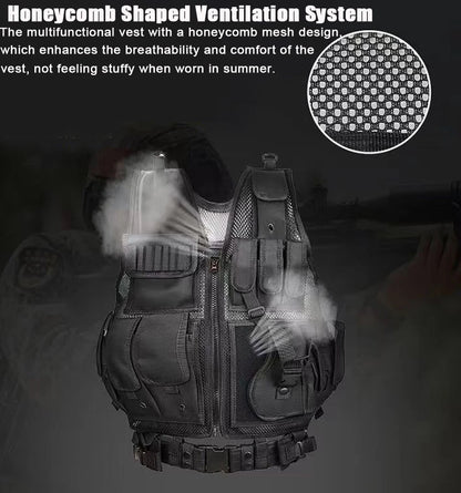 Gilet d’intervention tactique ajustable pour armée, chasse et entraînement Airsoft - BLACKBEARD OUTDOOR INDUSTRIES
