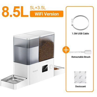 Distributeur automatique ROJECO WiFi 8,5 L pour chat – 2-en-1