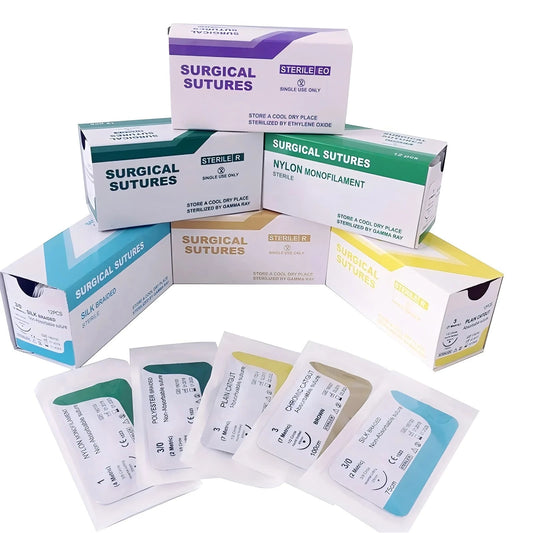 Fil de Suture Vétérinaire Stérile – Absorbable & Non Absorbable – Chats & Chiens – Vicryl, Catgut, Nylon, Soie 0 à 6-0