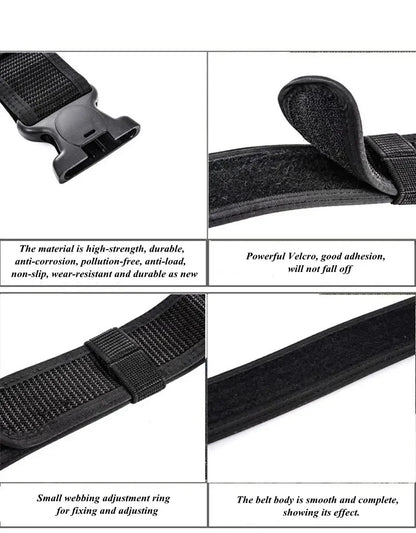 Ceinturon tactique 2 en 1 MOLLE 5 cm, boucle à dégagement rapide, noir