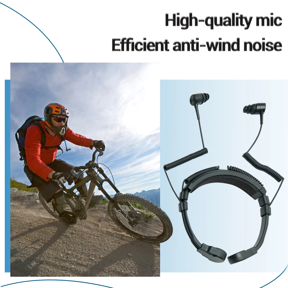 Baofeng Microphone de Gorge Réglable 2Pin avec PTT pour Talkie-Walkie - BLACKBEARD OUTDOOR INDUSTRIES