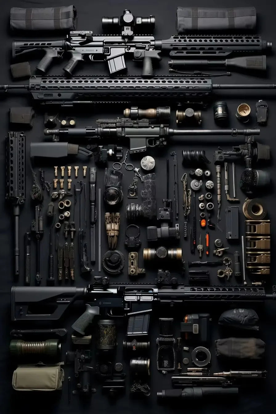 Gun Accessories Posters Wall Art Canvas Painting and Prints Pictures Ak-47 Automatic Rifle Interior for Room Home Decor Gifts BLACKBEARD OUTDOOR INDUSTRIES