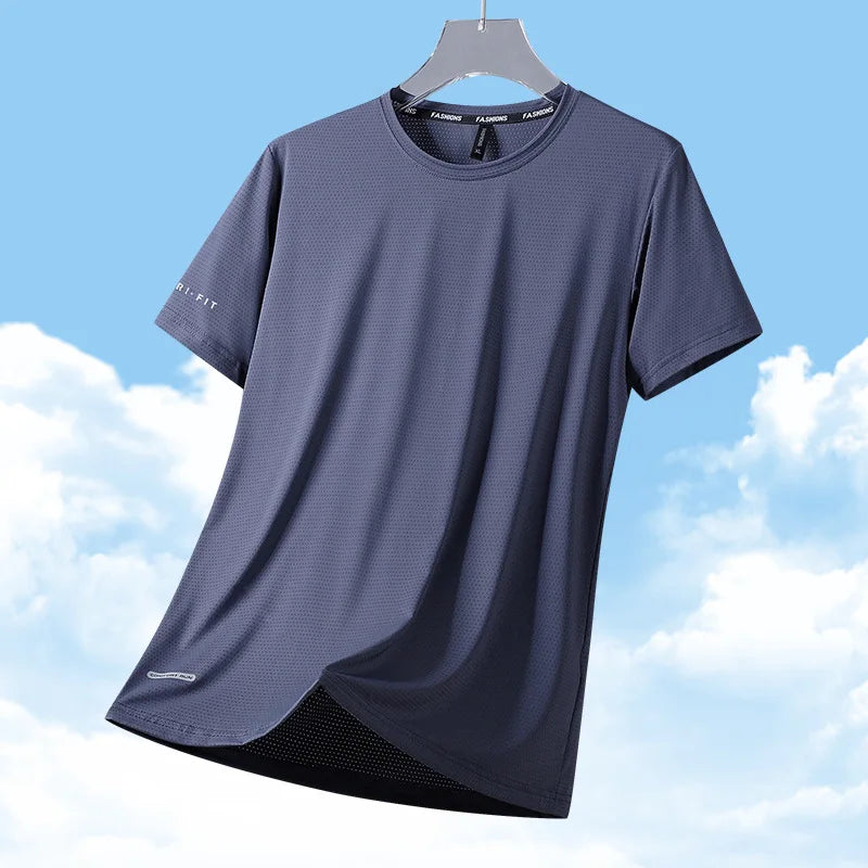T-Shirt Homme Grande Taille Ice Silk – Respirant, Séchage Rapide | L à 8XL