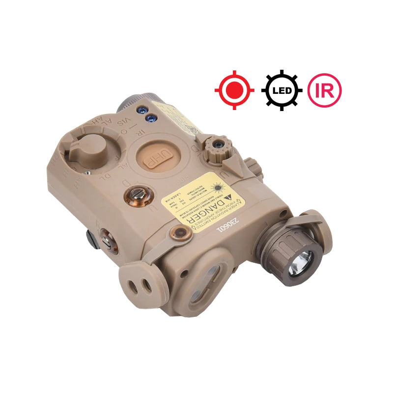WADSN PEQ-15 UHP – Boîtier Laser IR / Rouge / Vert + LED 180 lm, Rail Picatinny 20mm, Airsoft & Chasse
