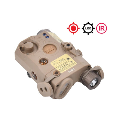 WADSN PEQ-15 UHP – Boîtier Laser IR / Rouge / Vert + LED 180 lm, Rail Picatinny 20mm, Airsoft & Chasse