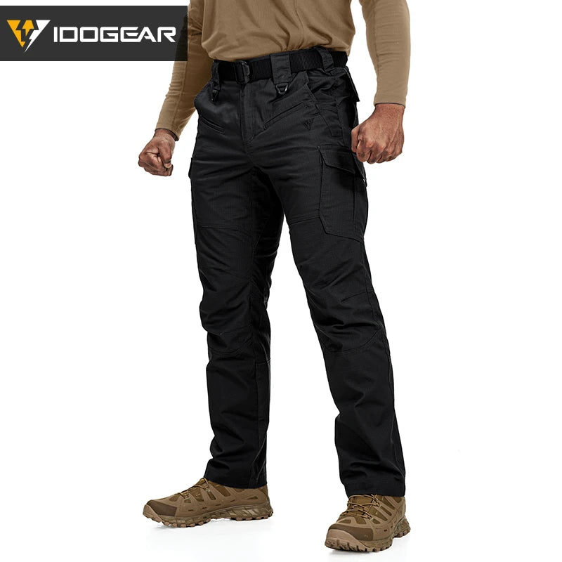 Pantalon tactique IDOGEAR ripstop waterproof stretch 10 poches black