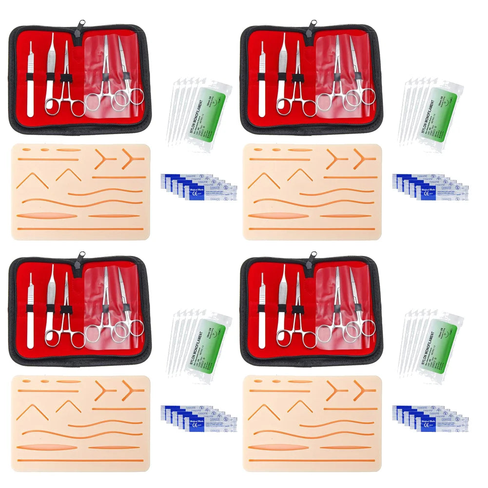 Kit de Suture Chirurgicale d’Entraînement – Pad Silicone 3 Couches | Étudiants Médecine & Secourisme