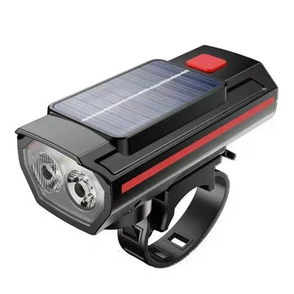 phare avant de vélo solaire a éclairage double faisceau avec avertisseur sonore Ma boutique