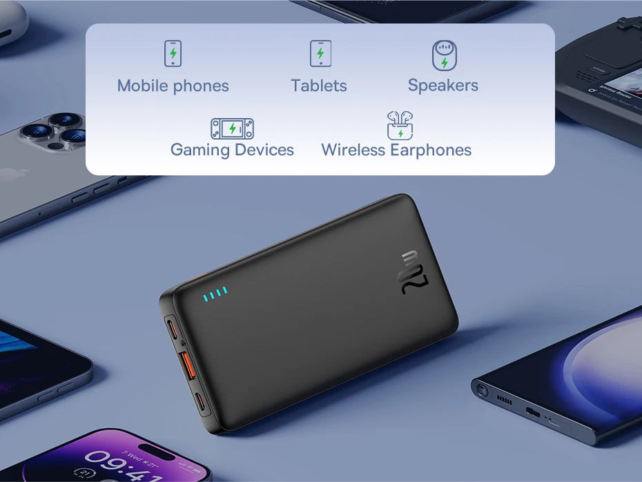 Baseus Airpow Power Bank 10000mAh / 20000mAh – Charge Rapide 20W avec Câbles Intégrés - BLACKBEARD OUTDOOR INDUSTRIES