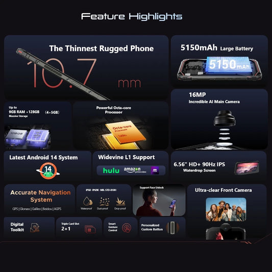 DOOGEE Blade10 – Smartphone Rugged Ultra-Mince - BLACKBEARD OUTDOOR INDUSTRIES