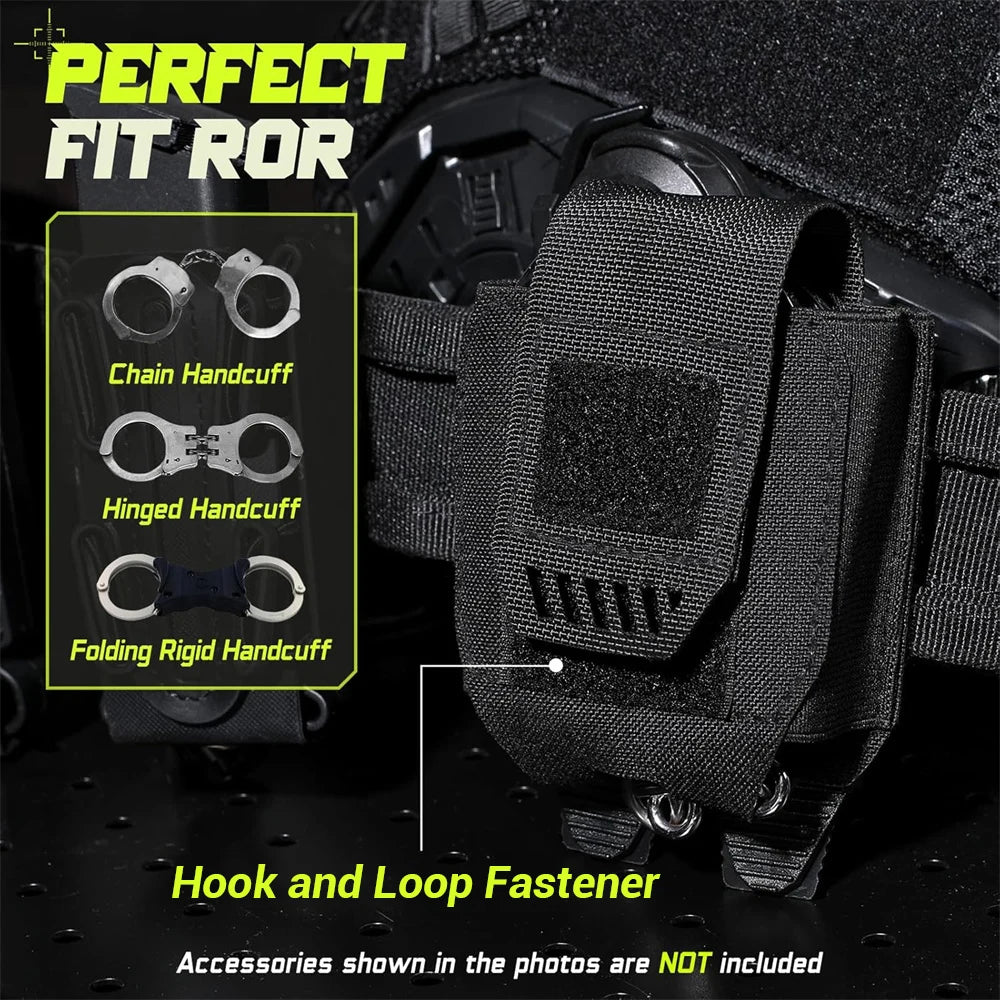 Pochette MOLLE pour Menottes – Holster pour Ceinture de Service, Gilet de Protection, Accessoires pour Forces de l'Ordre – Compatible avec Menottes à Chaîne, Charnières, Pliables et ASP - BLACKBEARD OUTDOOR INDUSTRIES