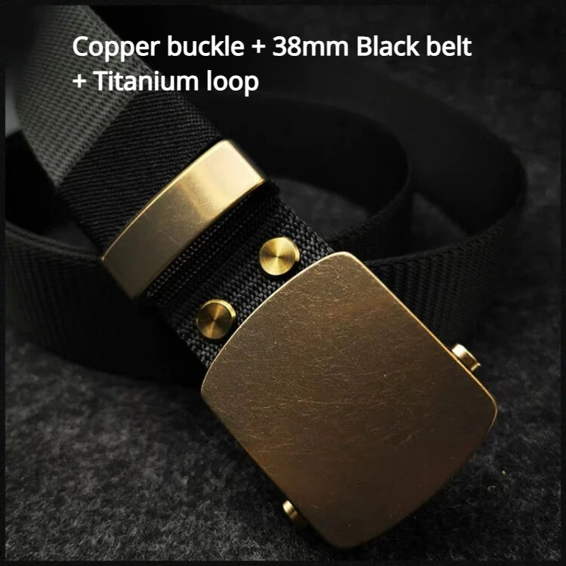 Ceinture Tactique en Nylon avec Boucle Automatique en Titane Pur (35/38 mm) Ma boutique