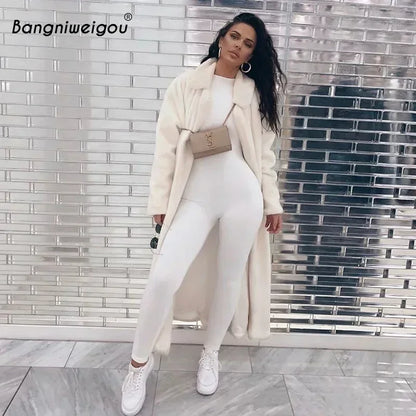 Combinaison Femme Manches Longues Zip – Jumpsuit Slim Sportswear Automne Hiver