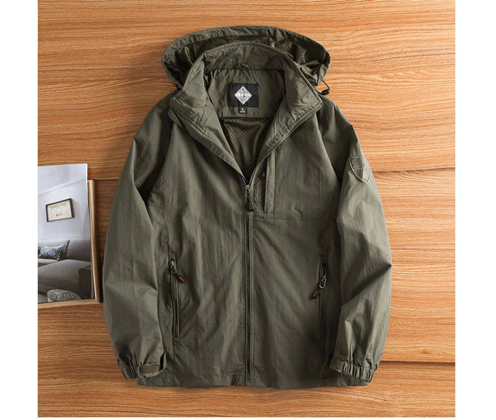 Veste Homme de Randonnée Étanche DIMUSI Coupe-Vent Respirant - BLACKBEARD OUTDOOR INDUSTRIES