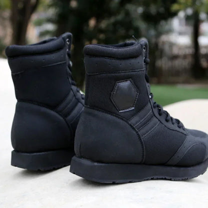Bottes tactiques montantes noires respirantes