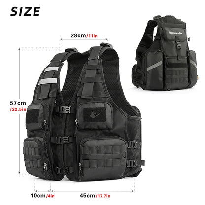 Gilet Sac à Dos Moto Rhinowalk M101 – Polyester, Filet Casque Intégré | Cyclisme, Randonnée, Voyage | Unisexe