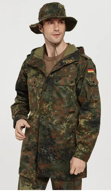 Parka allemande Flecktarn - veste camouflage tactique coupe-vent