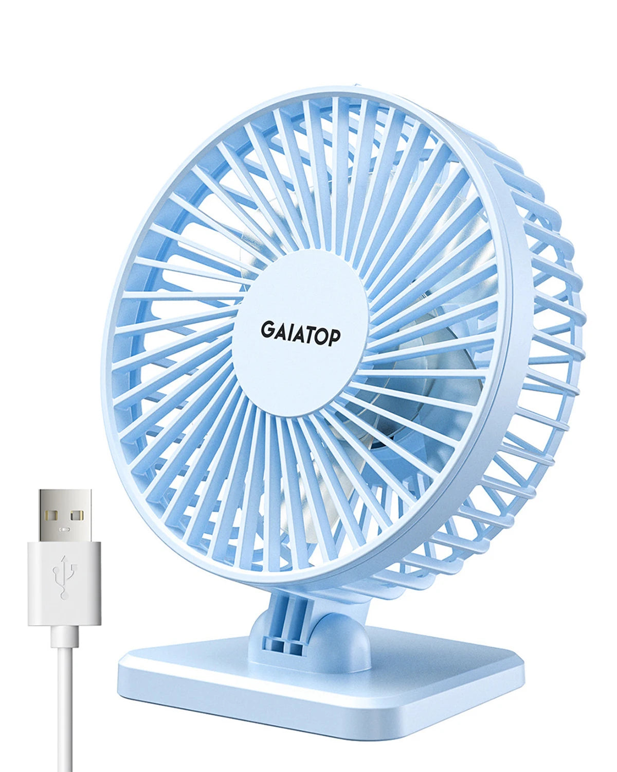 Ventilateur USB de Bureau GAIATOP – Mini Ventilateur Portable 3 Vitesses, Silencieux, 5W