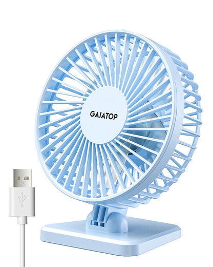 Ventilateur USB de Bureau GAIATOP – Mini Ventilateur Portable 3 Vitesses, Silencieux, 5W